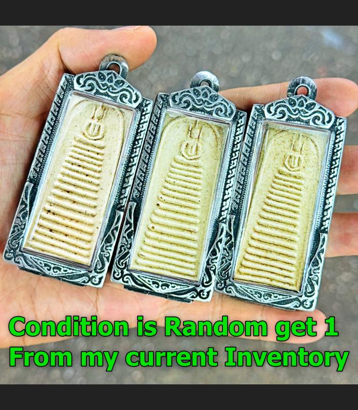 Wealth Antique100y Somdej Toh WatRakang Behind Yhan Long 16row Thai Amulet 17610